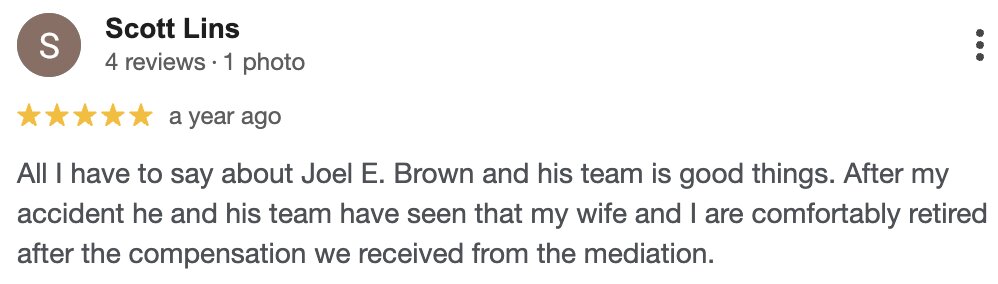 Peoria Bus Accident Client Review